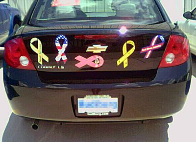 [Car got ribboned!]