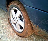 [muddy tire]